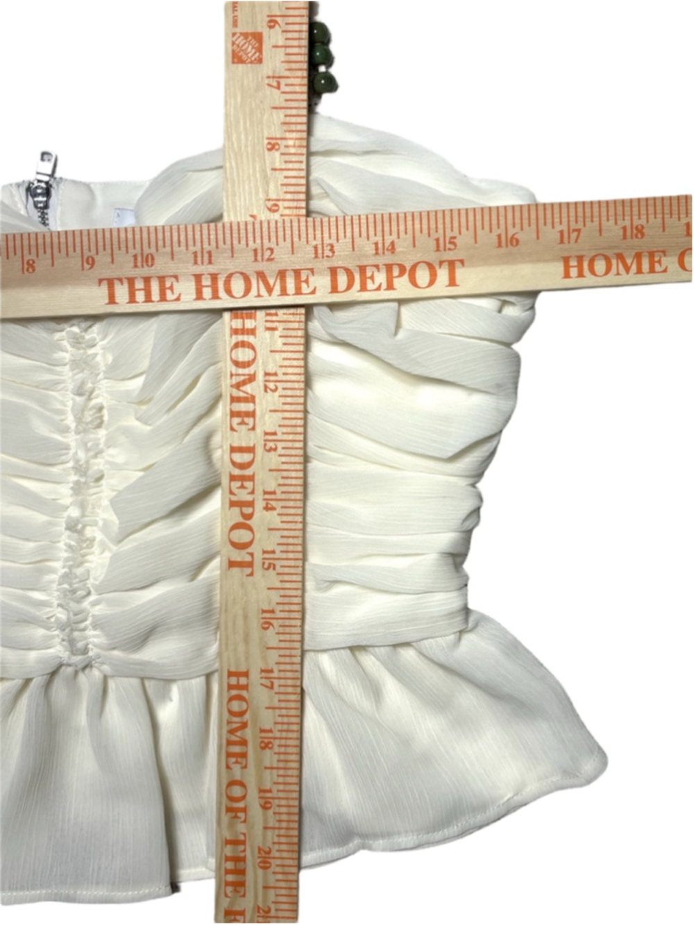 NWT Coquette Romantic Parker Ivory Organza Beaded Ruched Cami Bustier Top SZ 8 - Picture 5 of 8